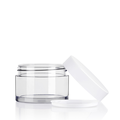 Heavy Wall Crystal PET Plastic Jars 50ml Cosmetic Jars For Facial Mask