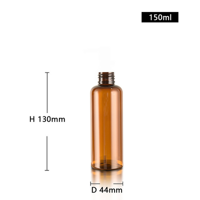 Boston Round Amber Cosmetic Bottles Plastic Packaging 150ml For Hair Oil Products