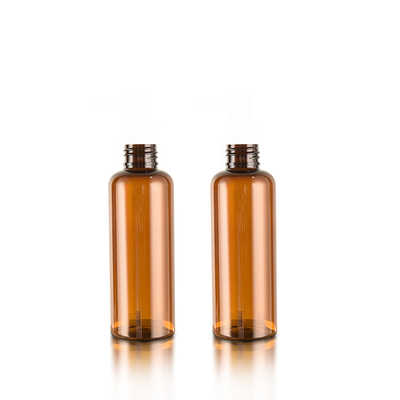 Boston Round Amber Cosmetic Bottles Plastic Packaging 150ml For Hair Oil Products