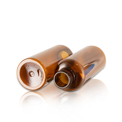 Boston Round Amber Cosmetic Bottles Plastic Packaging 150ml For Hair Oil Products