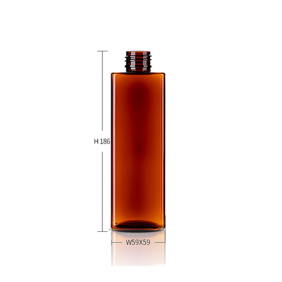 Square Shape Amber Color 500ml Empty Plastic Pump Bottles For Shampoo
