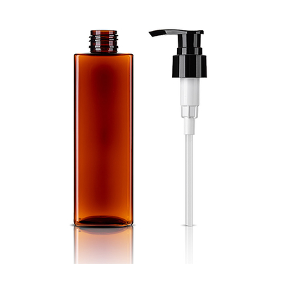 Square Shape Amber Color 500ml Empty Plastic Pump Bottles For Shampoo