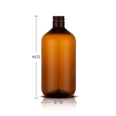 500ML Amber Color PET PCR Plastic Pump Bottle For Hair Care Shampoo