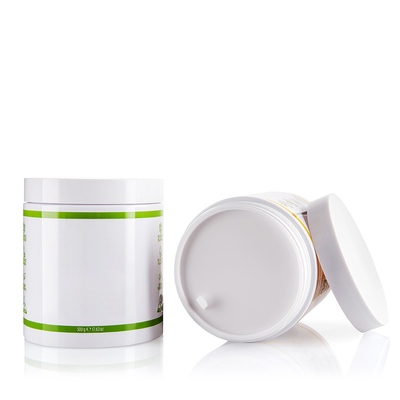 Recyclable White Round Wide Mouth Plastic Jars 500ml Body Scrub Packaging Jars