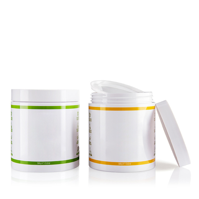 500ML White Color Plastic Jar With Hand Pull Pad Wide Mouth Screw Cap