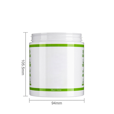 500ML White Color Plastic Jar With Hand Pull Pad Wide Mouth Screw Cap