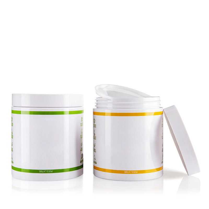 500ML White Color Plastic Jar With Hand Pull Pad Wide Mouth Screw Cap